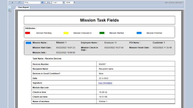 missions pro task management report